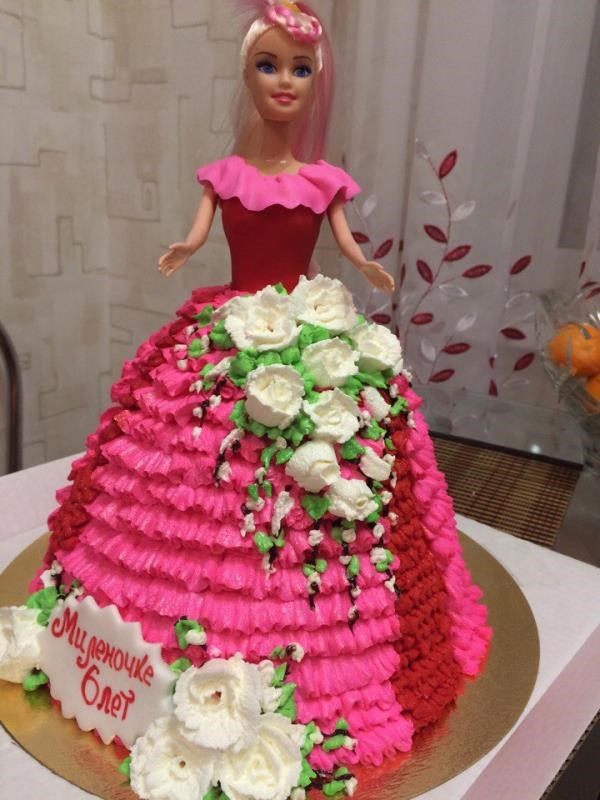 Торт-кукла розовая принцесса