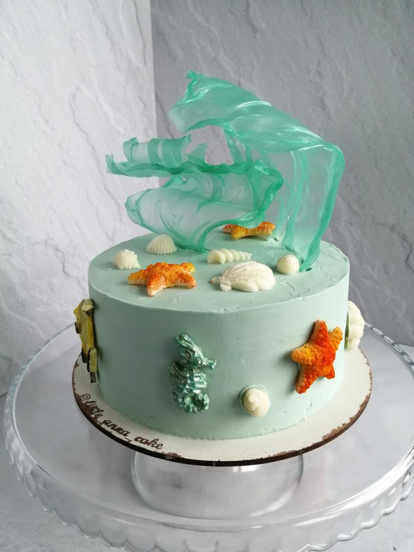Торт "Тропический" в морском стиле