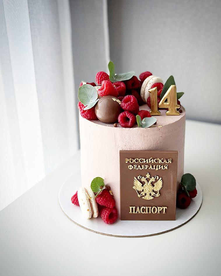 Торт с шоколадным паспортом