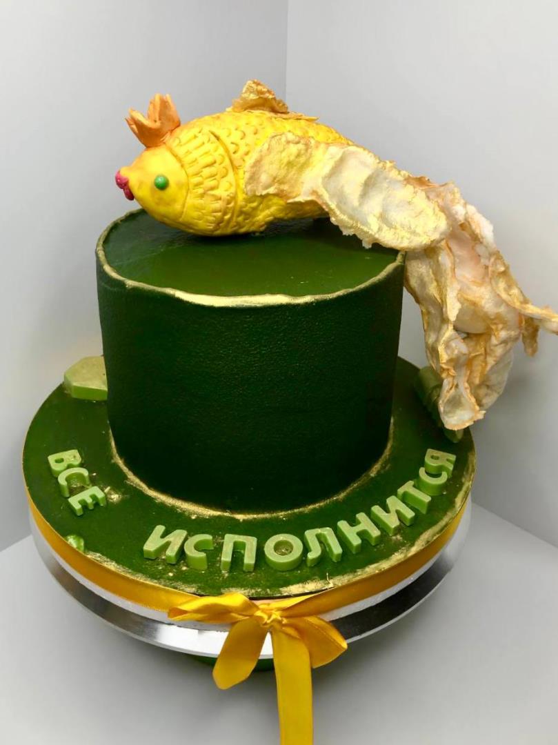 торт с золотой рыбкой