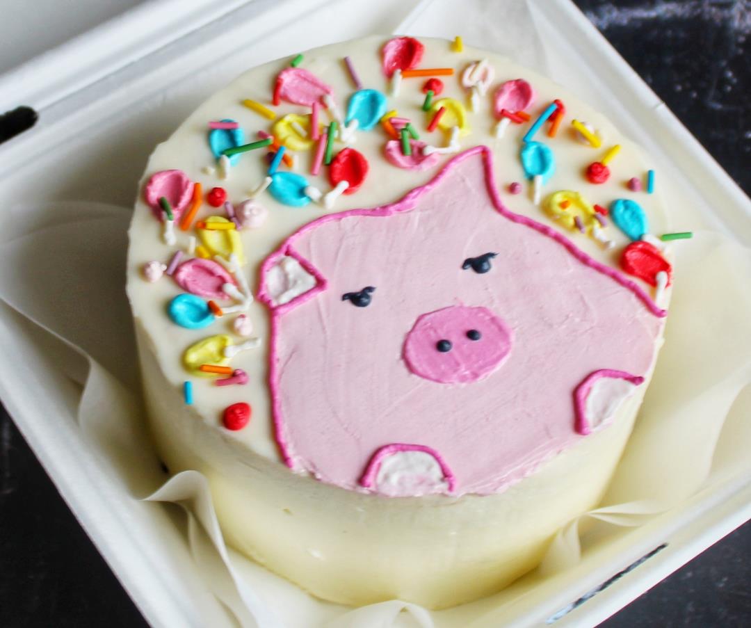Бенто-торт Pink Piggy + Надпись до 3 слов