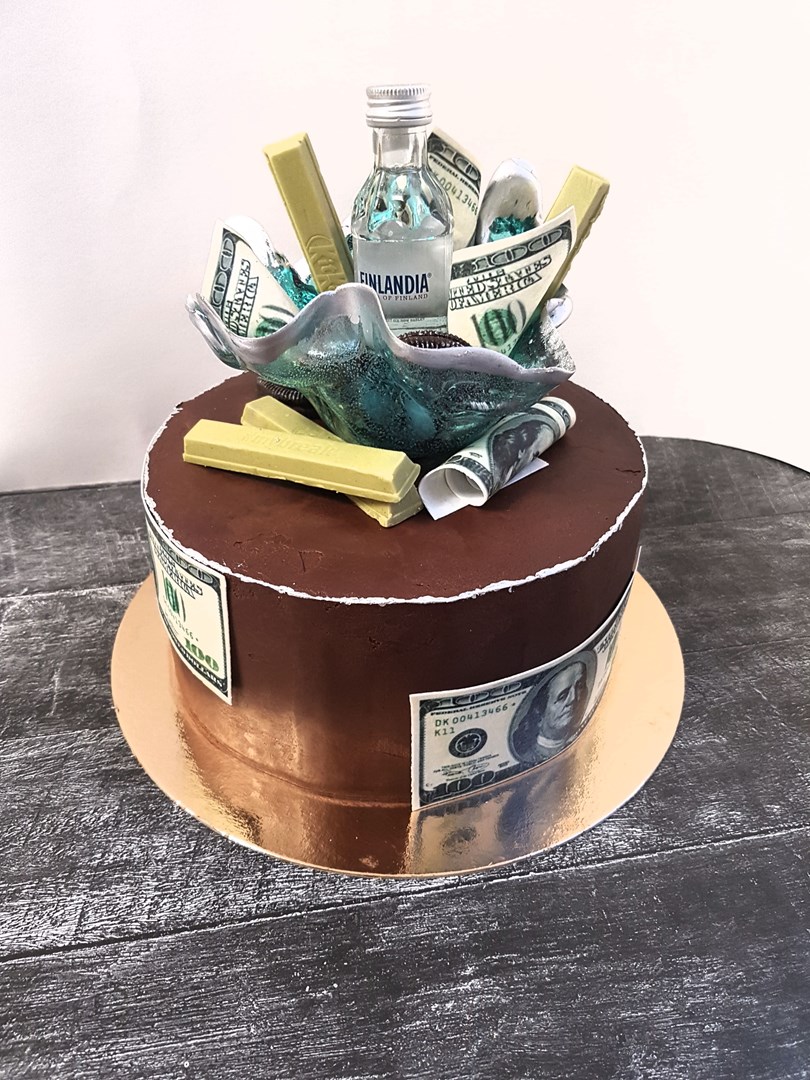 Торт мужской с долларами