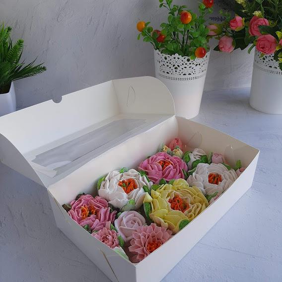 Зефирные цветы в коробке