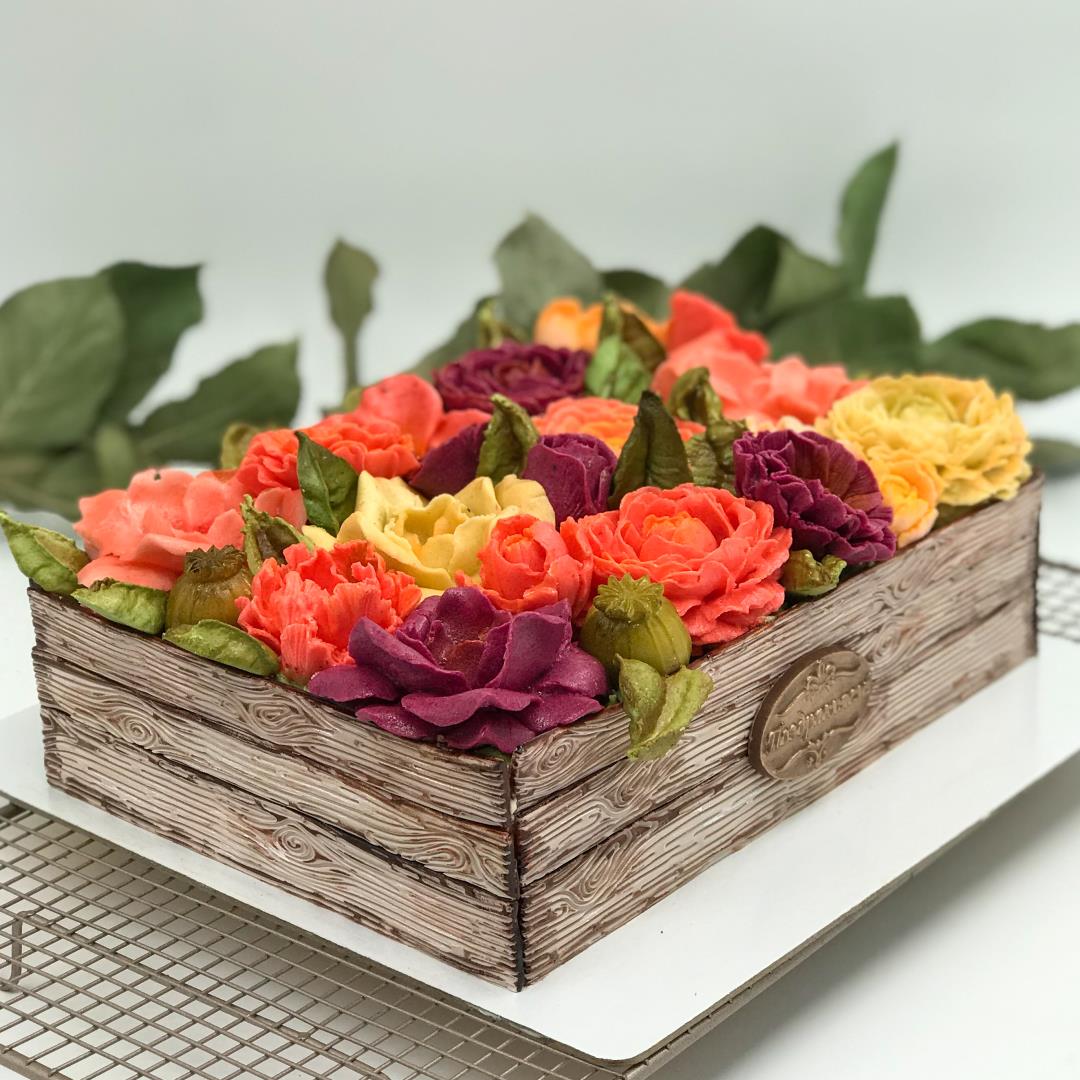 Торт «Ящик с цветами»
